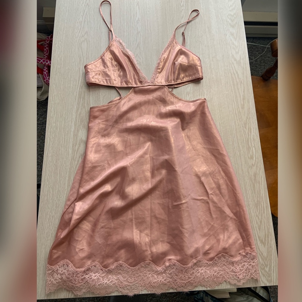 Victoria’s Secret Rose Gold/Milennial Pink Lacy Slip Dress